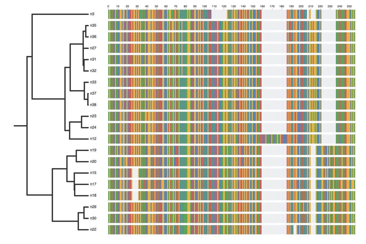 Indels in a real gene